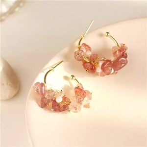 Korean Rhinestone weaving sweet Drop earrings contracted elegant pearl